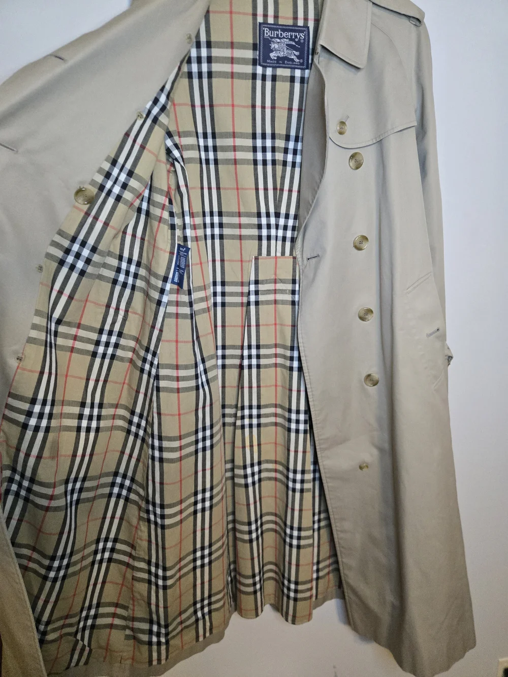 Sold! Vintage 1980 Burberry's Beige Classic Trench Coat Womens Size 12 Long - Picture 6 of 9